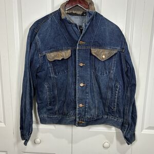 Expressions Denim Jacket M Distressed Western Yoke Rodeowear Grunge Cowboycore
